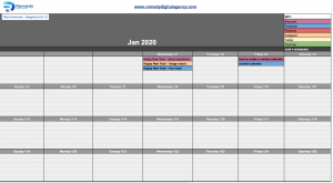 Remedy Digital Agency free content calendar template image